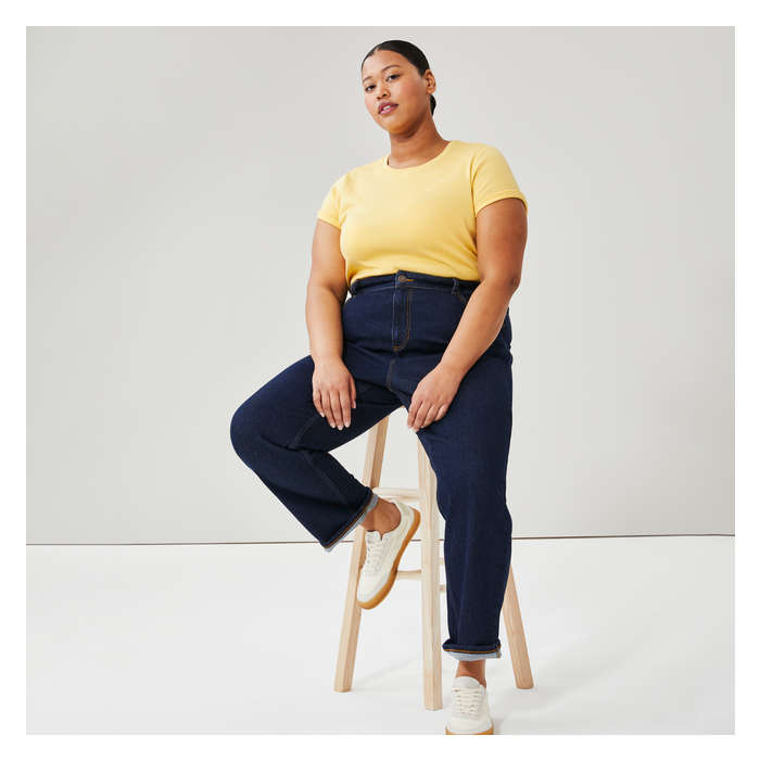 Aux Femmes T-shirt essentiel en coton biologique Femmes+ - Pastel Jaune